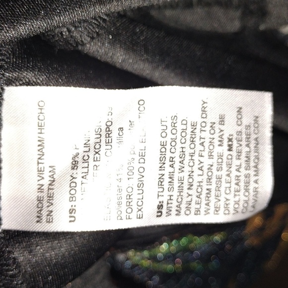 Chico's Leopard Zebra Floral Print Mock Neck Metallic Crinkle Top 0/S - Picture 5 of 7